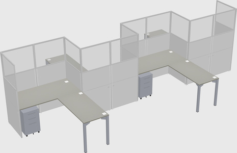 L-shape cubicles