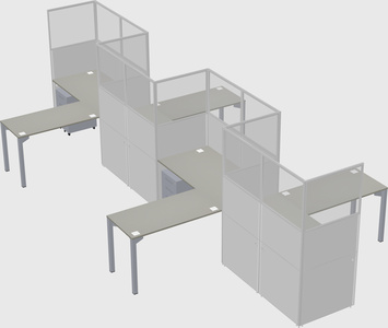 L-shape cubicles