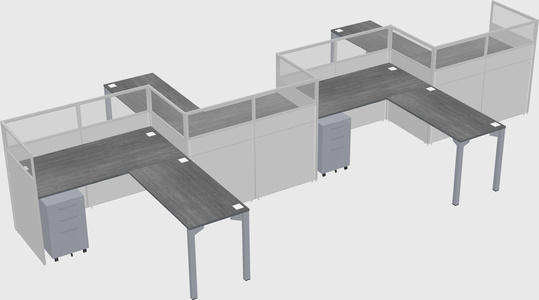 L-shape cubicles