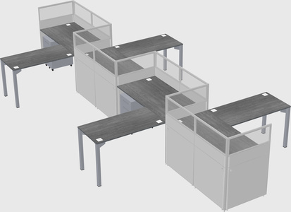 L-shape cubicles