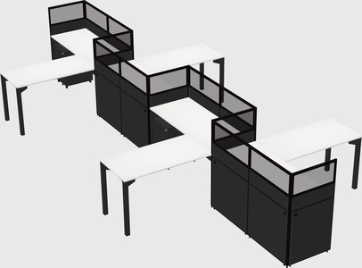 L-shape cubicles