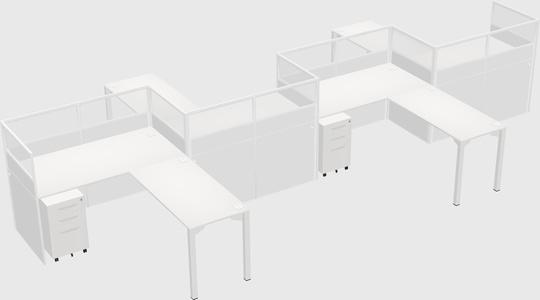 L-shape cubicles