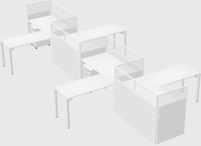 L-shape cubicles