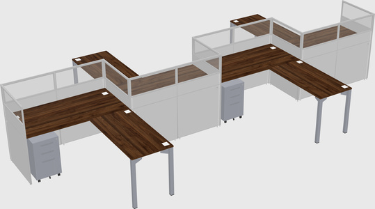 L-shape cubicles