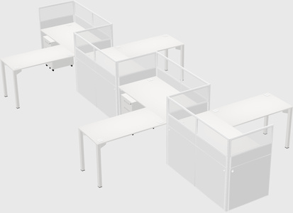 L-shape cubicles