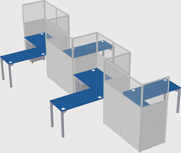 L-shape cubicles
