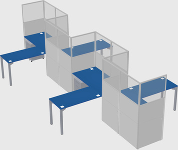 L-shape cubicles