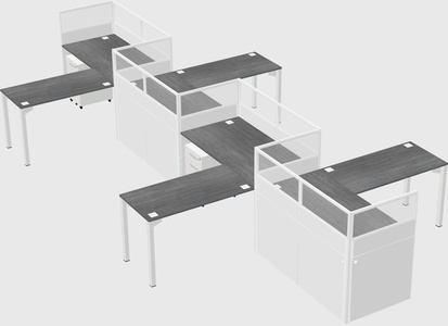 L-shape cubicles