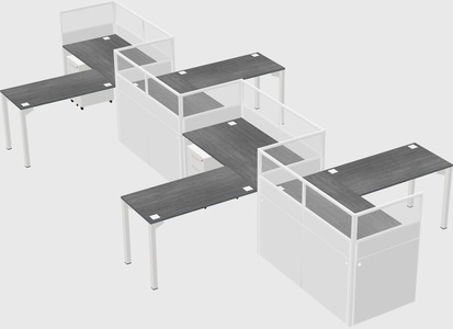 L-shape cubicles