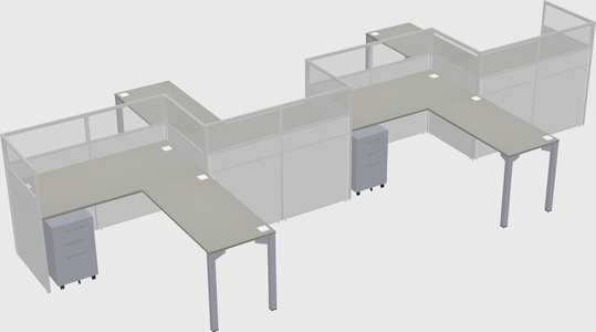 L-shape cubicles