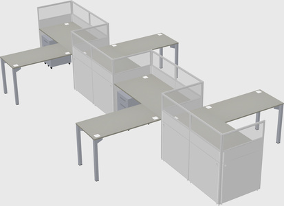 L-shape cubicles