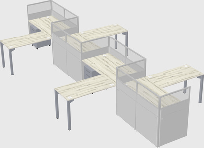 L-shape cubicles