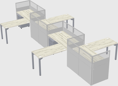 L-shape cubicles