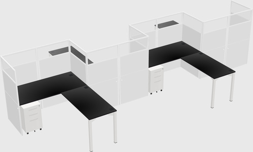 L-shape cubicles