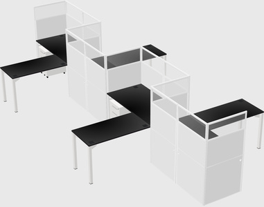 L-shape cubicles