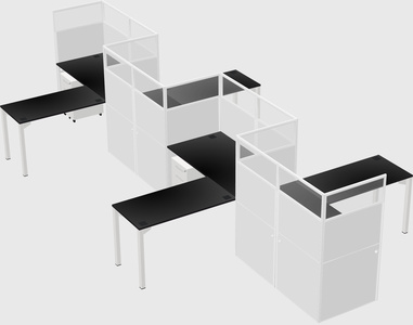 L-shape cubicles