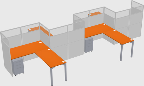 L-shape cubicles