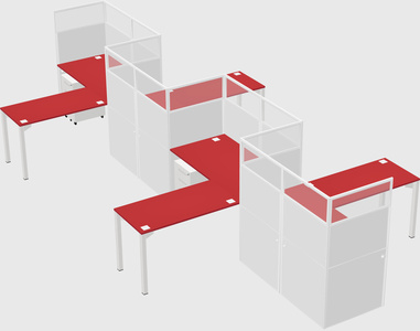 L-shape cubicles