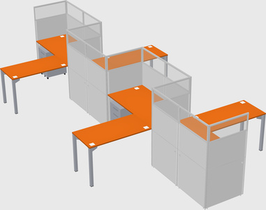L-shape cubicles