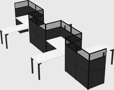 L-shape cubicles