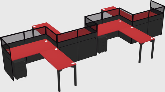 L-shape cubicles