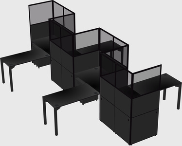 L-shape cubicles