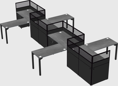 L-shape cubicles