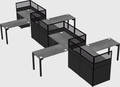L-shape cubicles