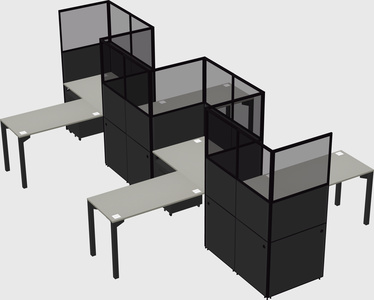L-shape cubicles