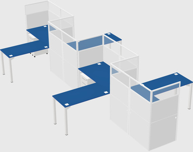 L-shape cubicles
