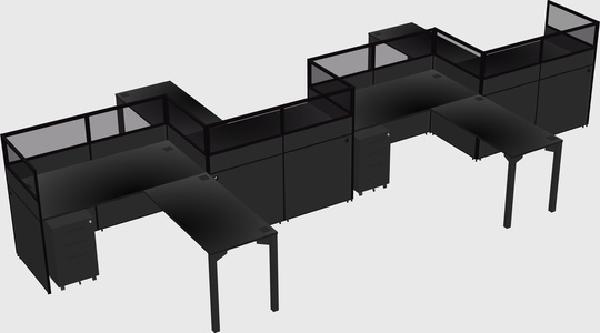 L-shape cubicles