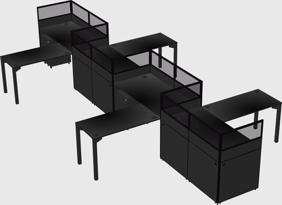 L-shape cubicles