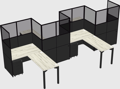 L-shape cubicles