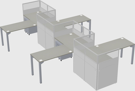 L-shape cubicles