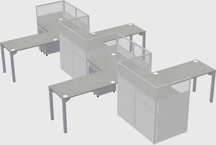 L-shape cubicles