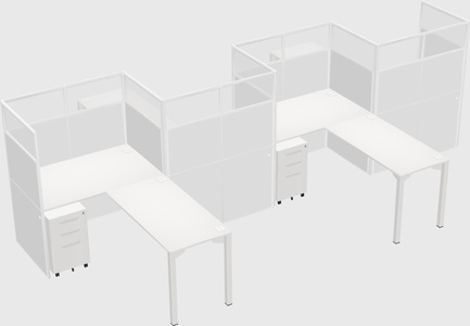 L-shape cubicles