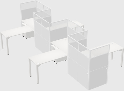 L-shape cubicles