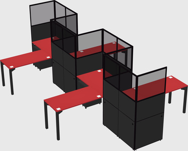L-shape cubicles