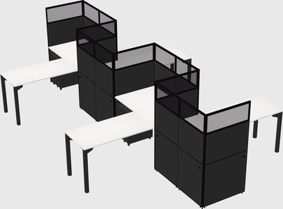 L-shape cubicles