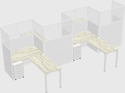 L-shape cubicles