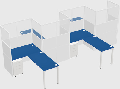 L-shape cubicles