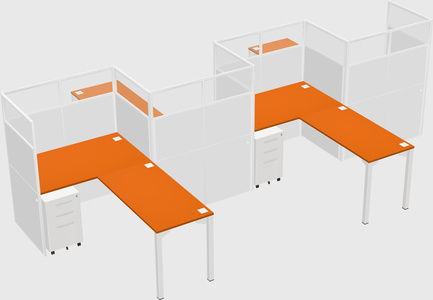 L-shape cubicles