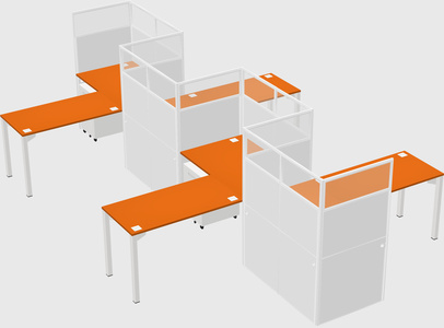 L-shape cubicles