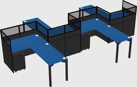 L-shape cubicles