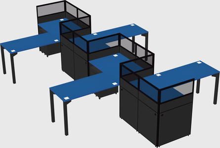 L-shape cubicles