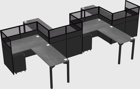 L-shape cubicles