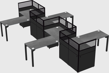 L-shape cubicles