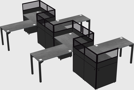 L-shape cubicles