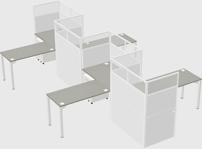 L-shape cubicles