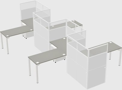 L-shape cubicles